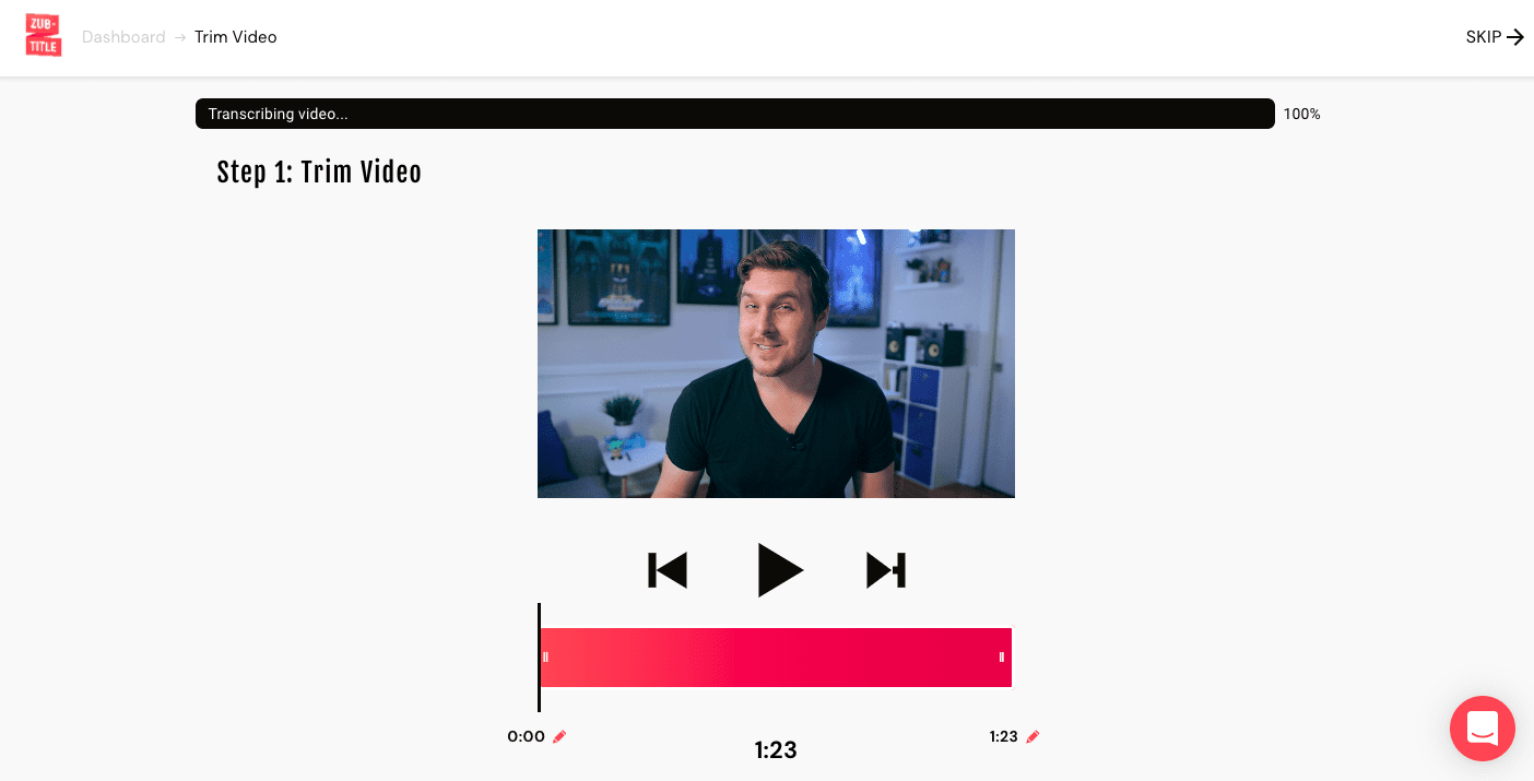 Ritagliare un video di LinkedIn con Zubtitle