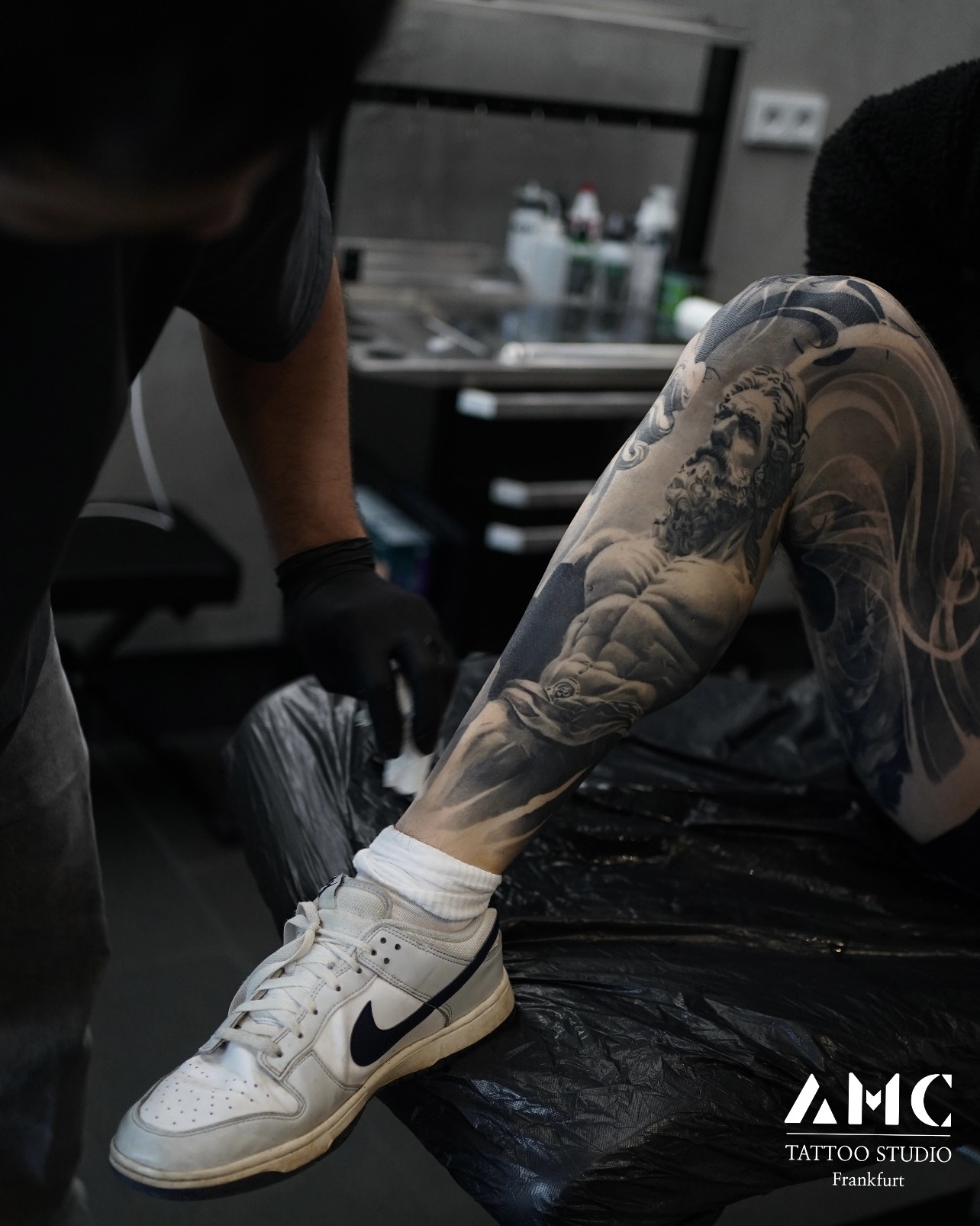 Leg Sleeve Tattoo in AMC Tattoo Studio.j