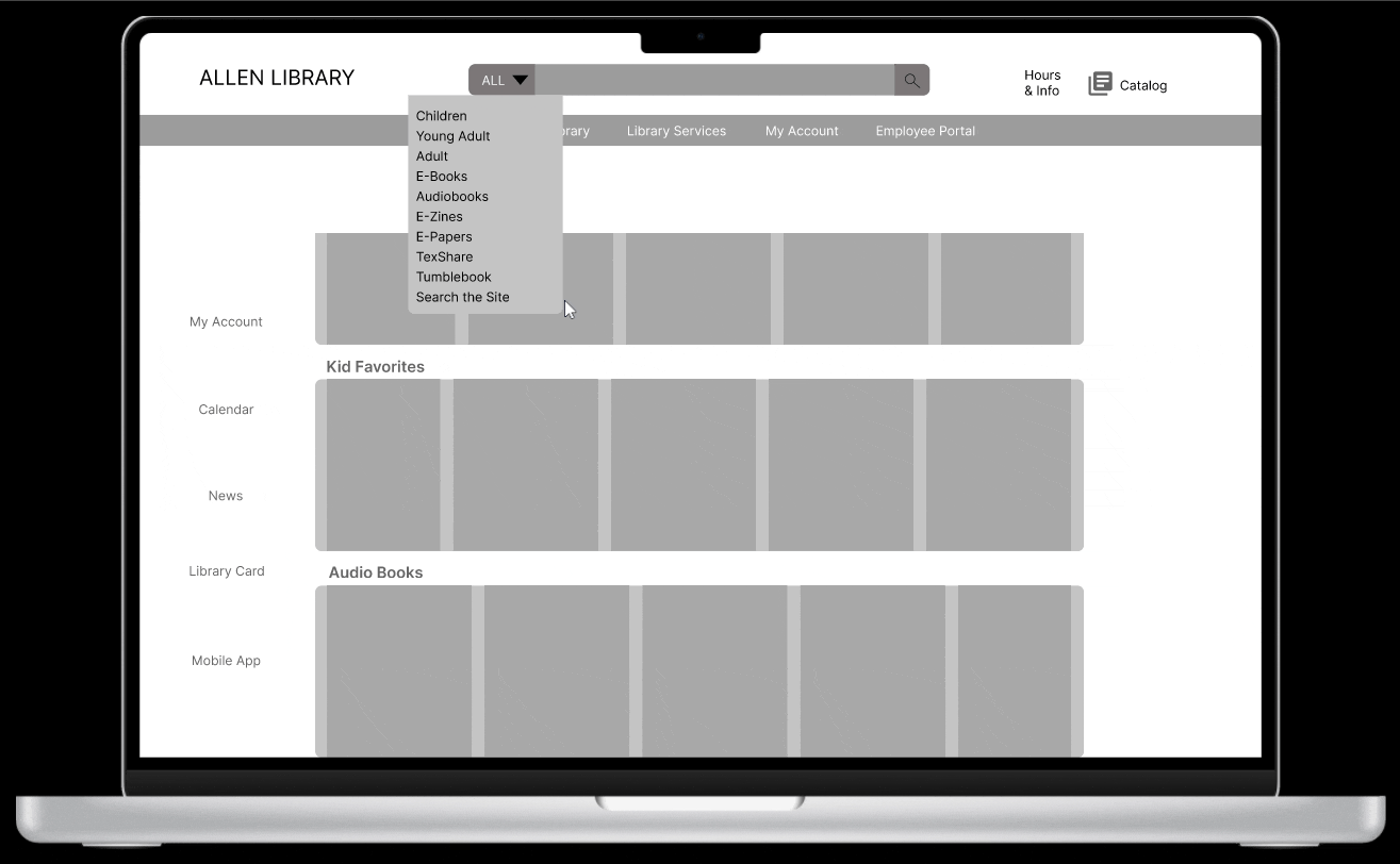 Allen Library in laptop screen