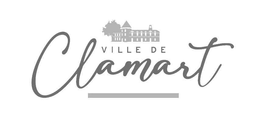 Logo de la ville de Clamart avec illustration d'un bâtiment et un arbre.