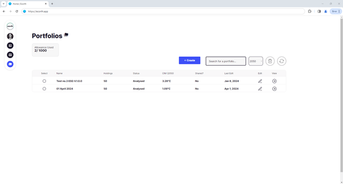 Ecorth create a portfolio page.