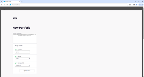 Ecorth add portfolio holdings page.