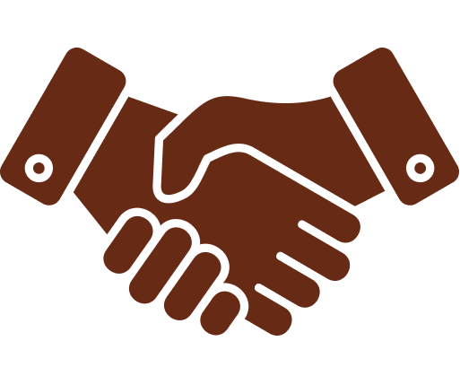 Ikon med handslag som symboliserar tjänsten ”Vi förmedlar din bil” hos Wahlunds Bil, bilhandlare i Sandviken.