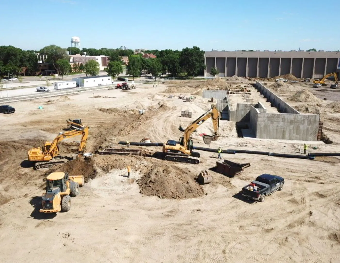 Aerial view of NSU sports complex job site