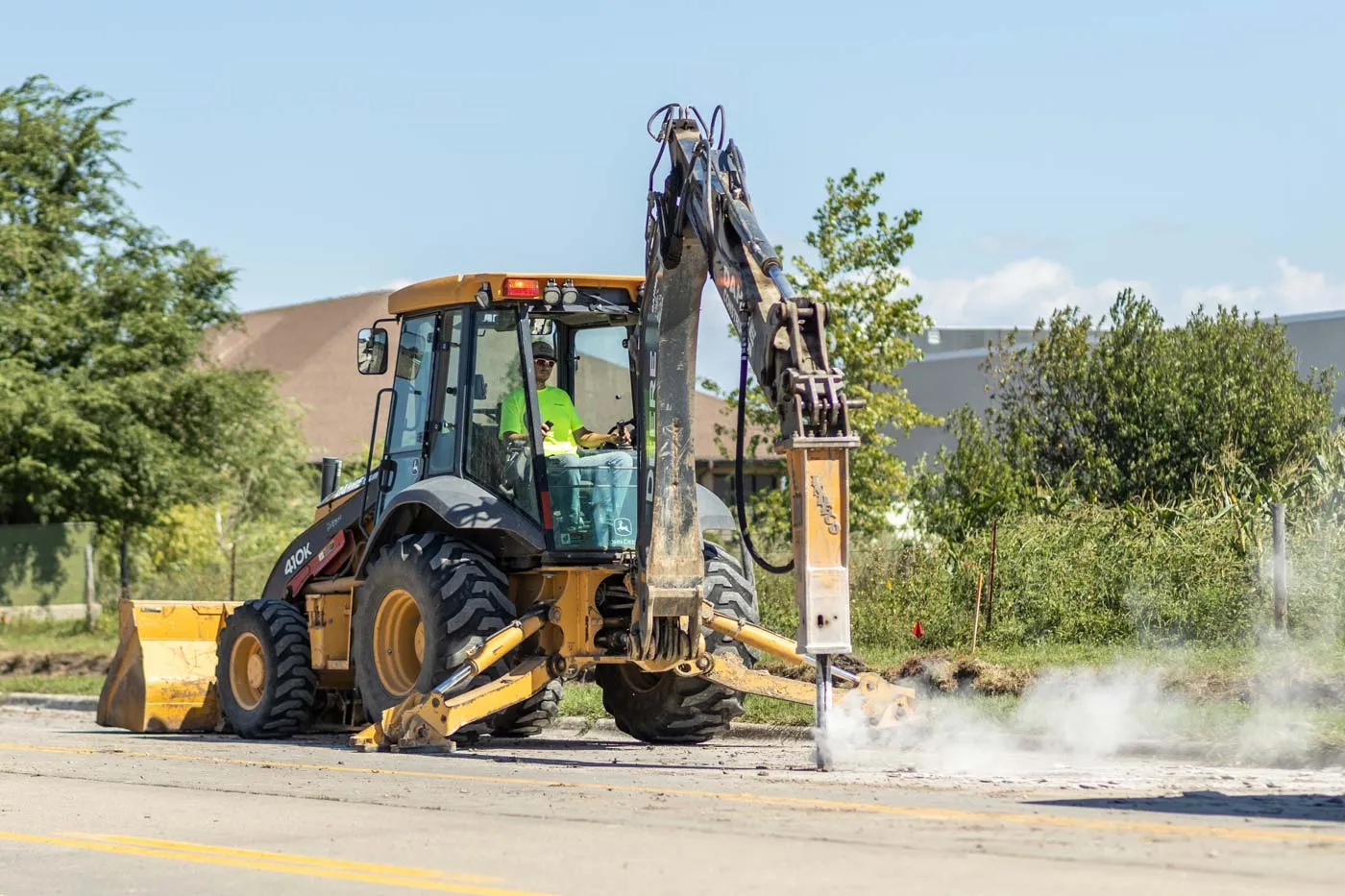 jackhammer breaking road