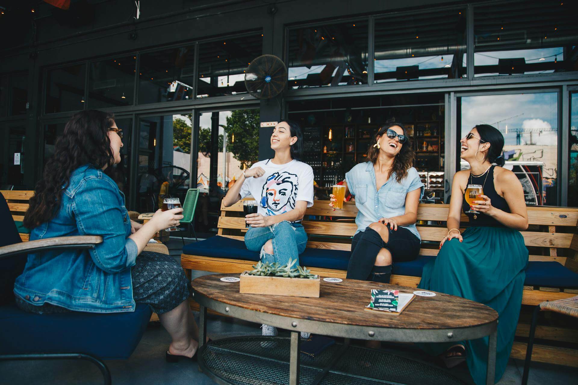 Coworkers socializing to support work-life balance