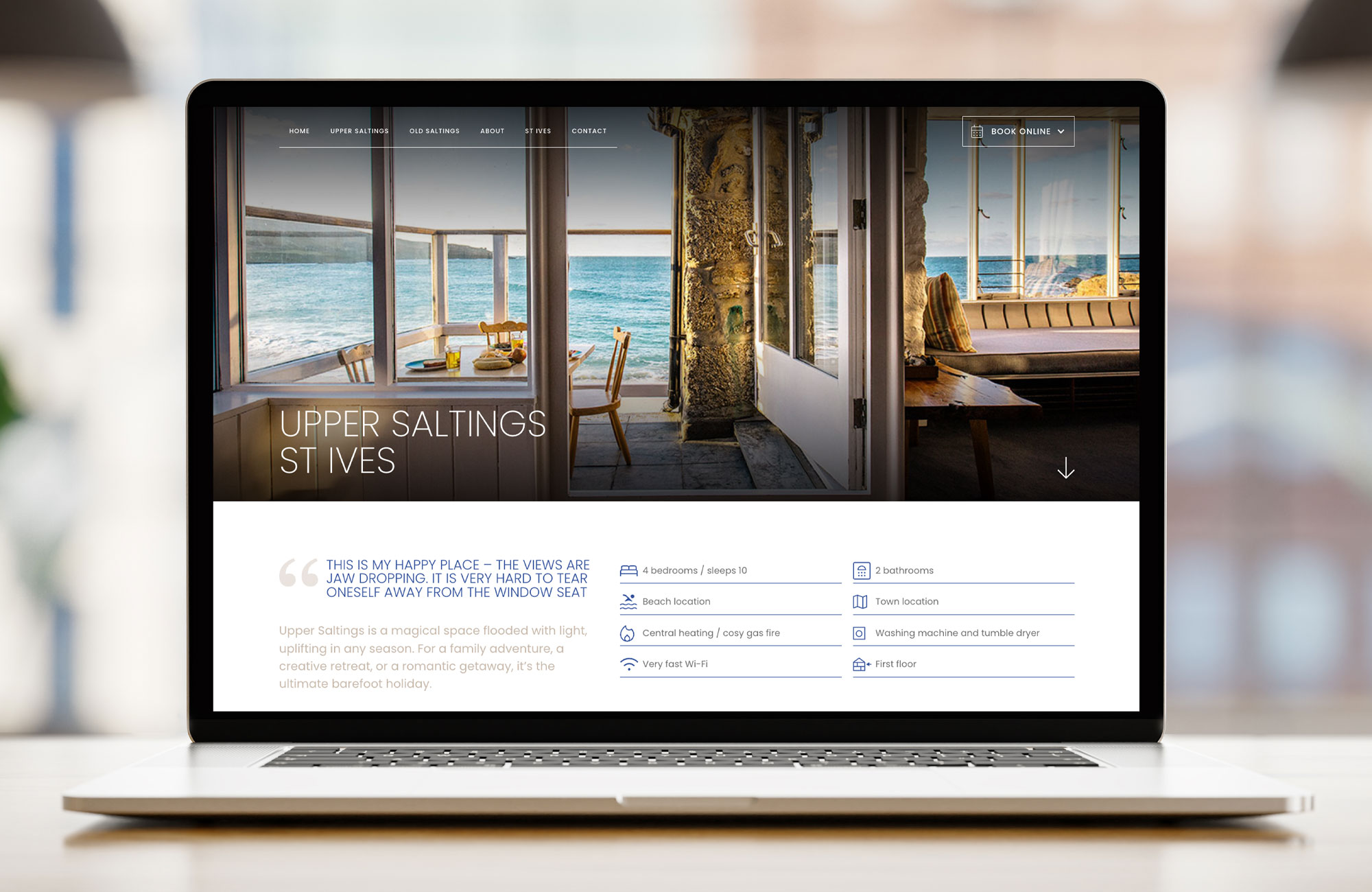 Saltings On Porthmeor web design St Ives