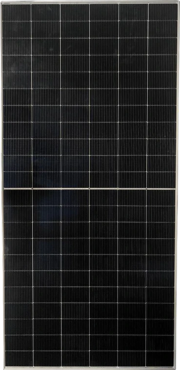 An all black Anchor by Panasonic N-Type TOPCon dual glass solar module