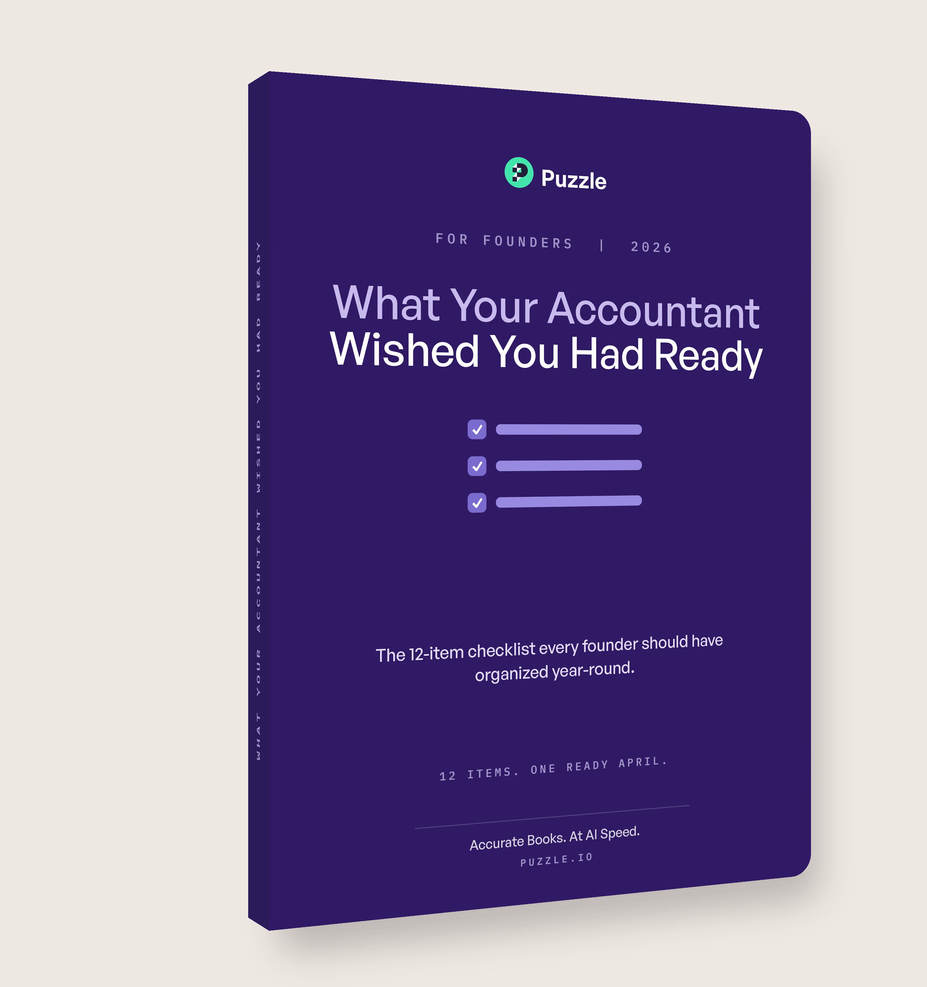 Cover of the Puzzle founder's checklist guide