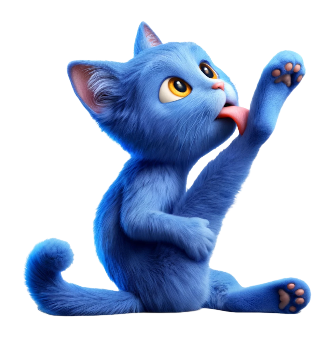 A flexible cat cleaning itself