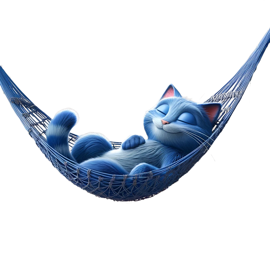 A cute cat sleeping in a hammock