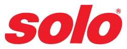 The SOLO logo, the brand name set in red lower case lettering.