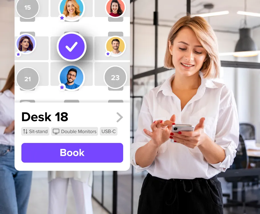 Réservation de bureaux partagés adaptée aux appareils mobiles