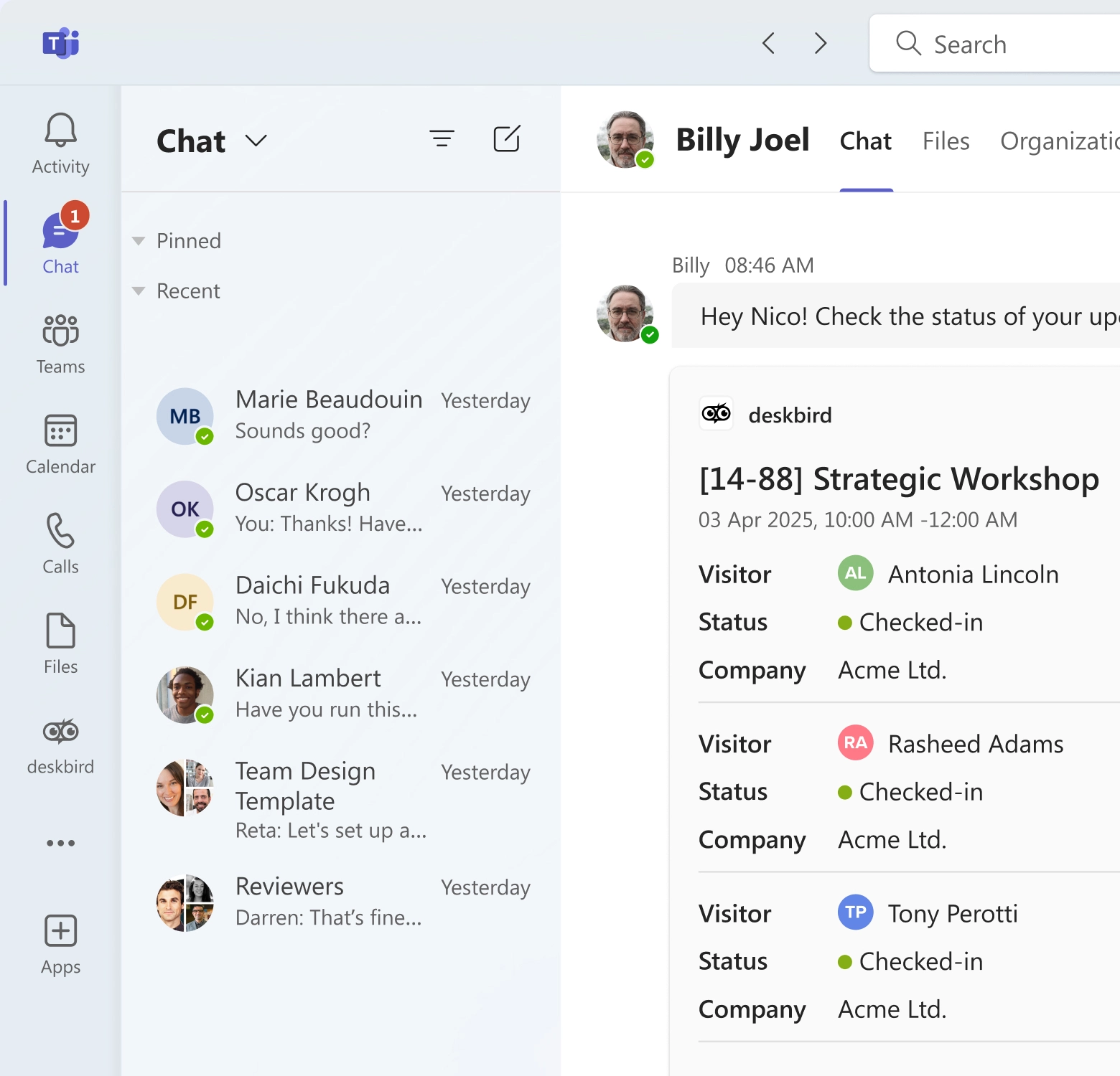 Visitor management at deskbird