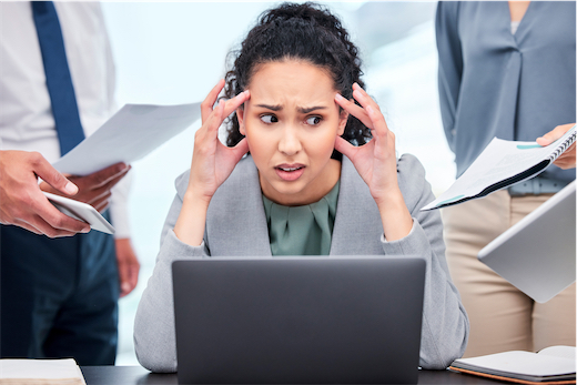 woman struggling with too many feedback