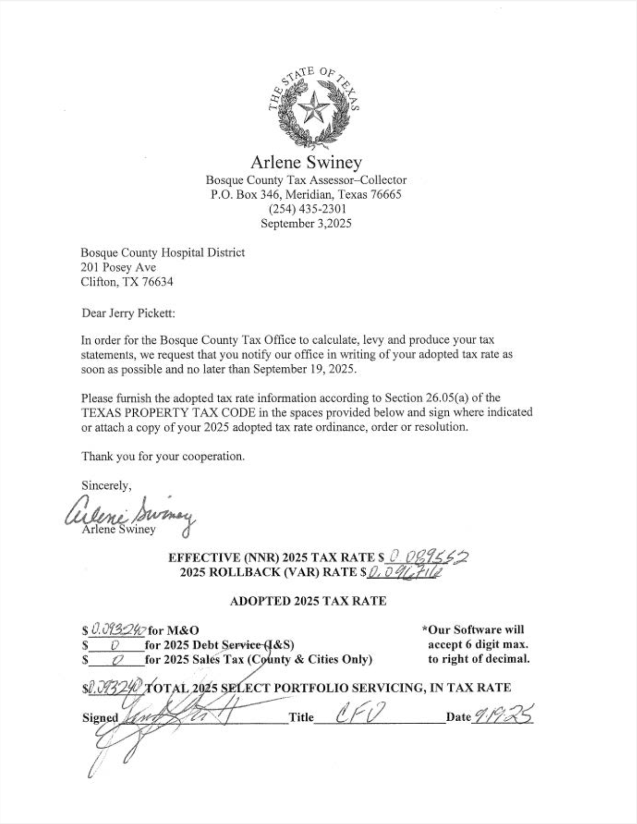 Notice of Public Hearing on Tax Increase