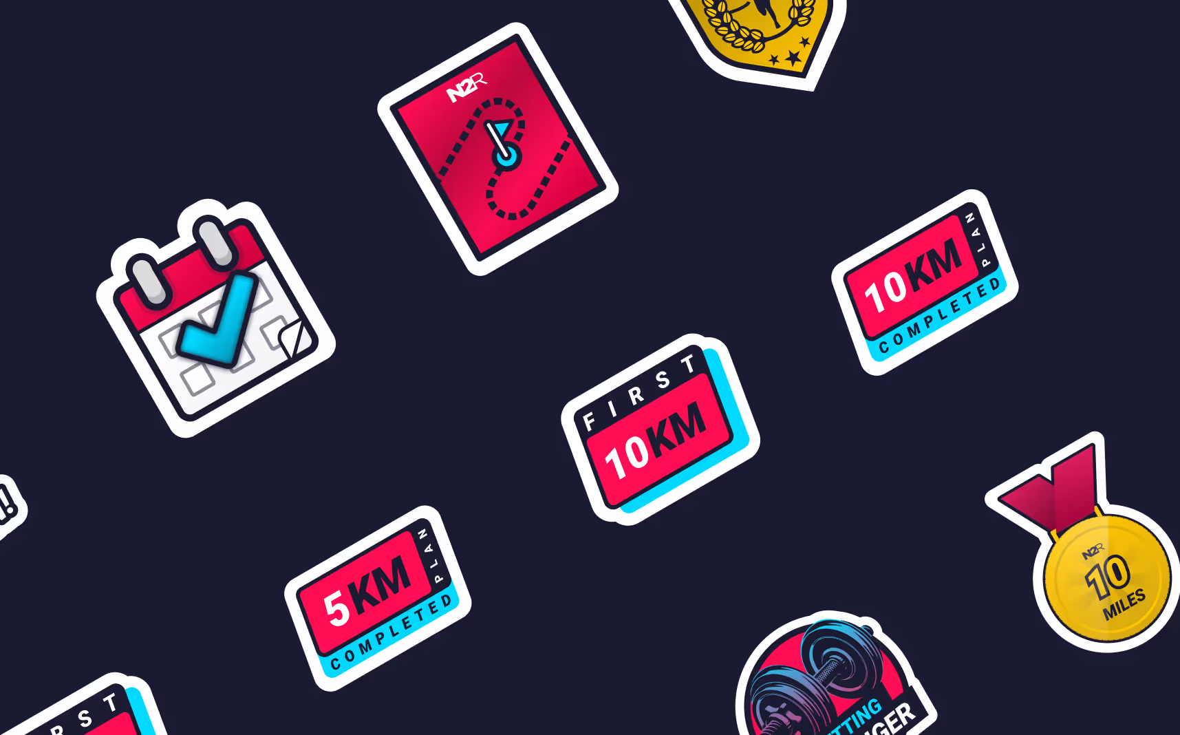None to Run App Sports Badges