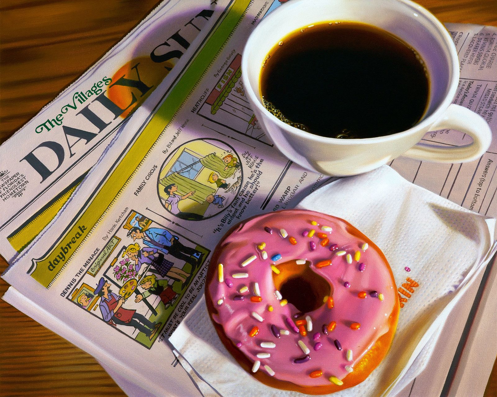 Pink Doughnut & Coffee