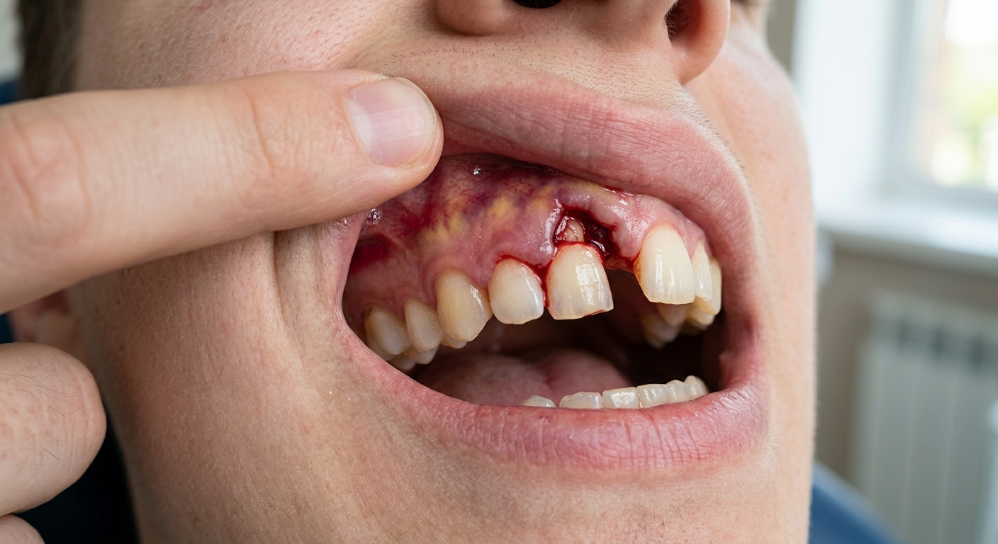 Tooth Driven Into the Gum