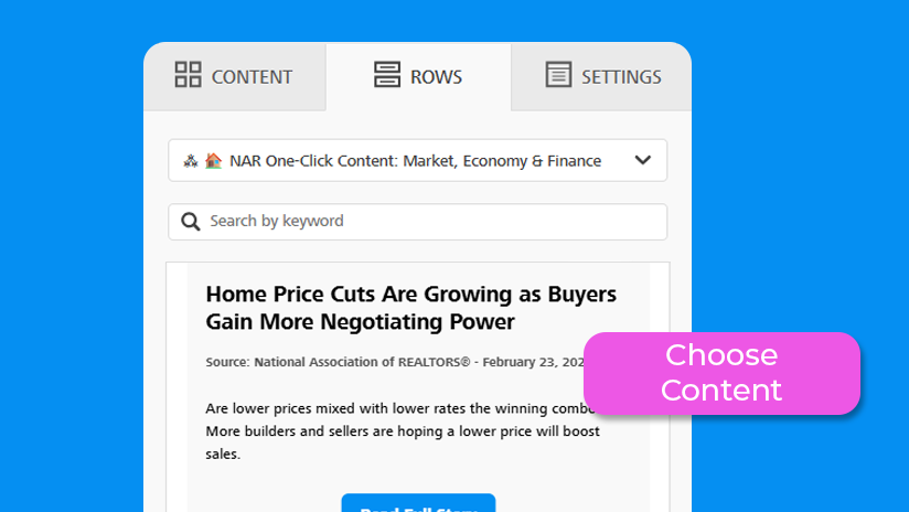 An image of a sample of the NAR one-click content
