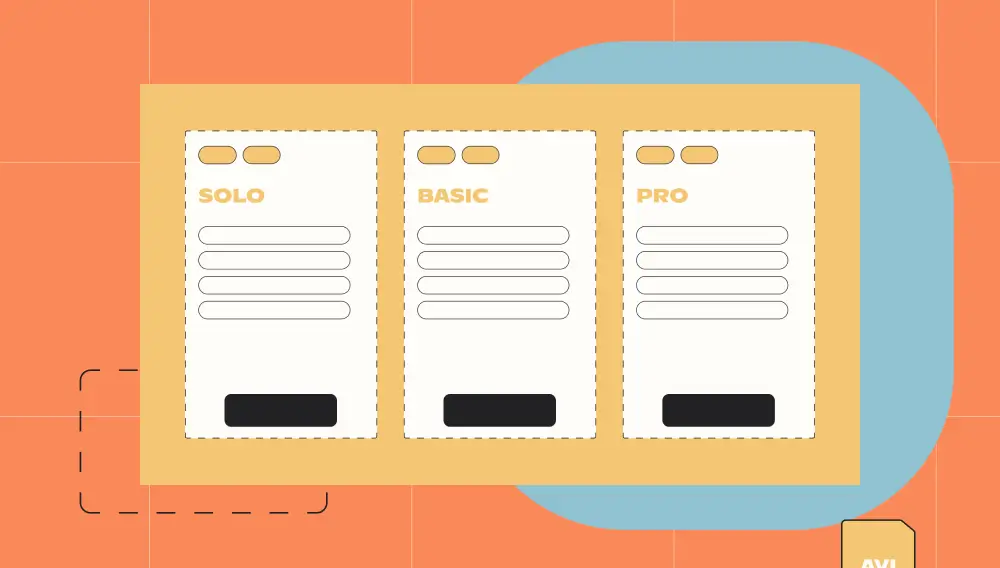 Illustration of the Solo, Basic and Pro pricing plans