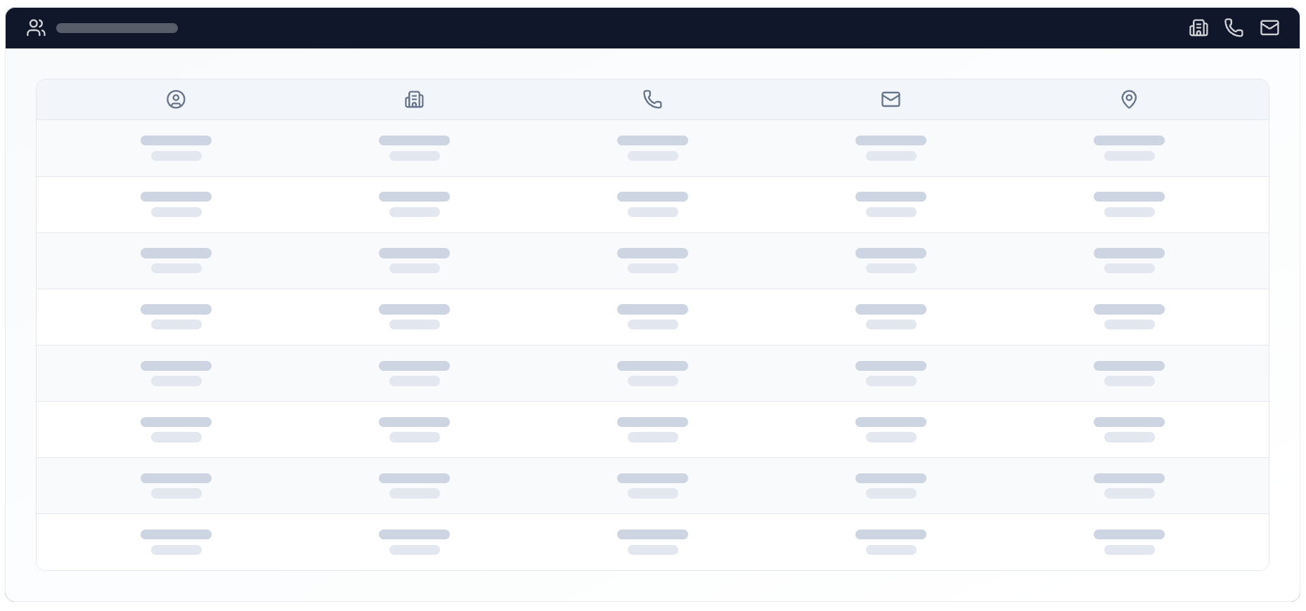 Dashboard mockup