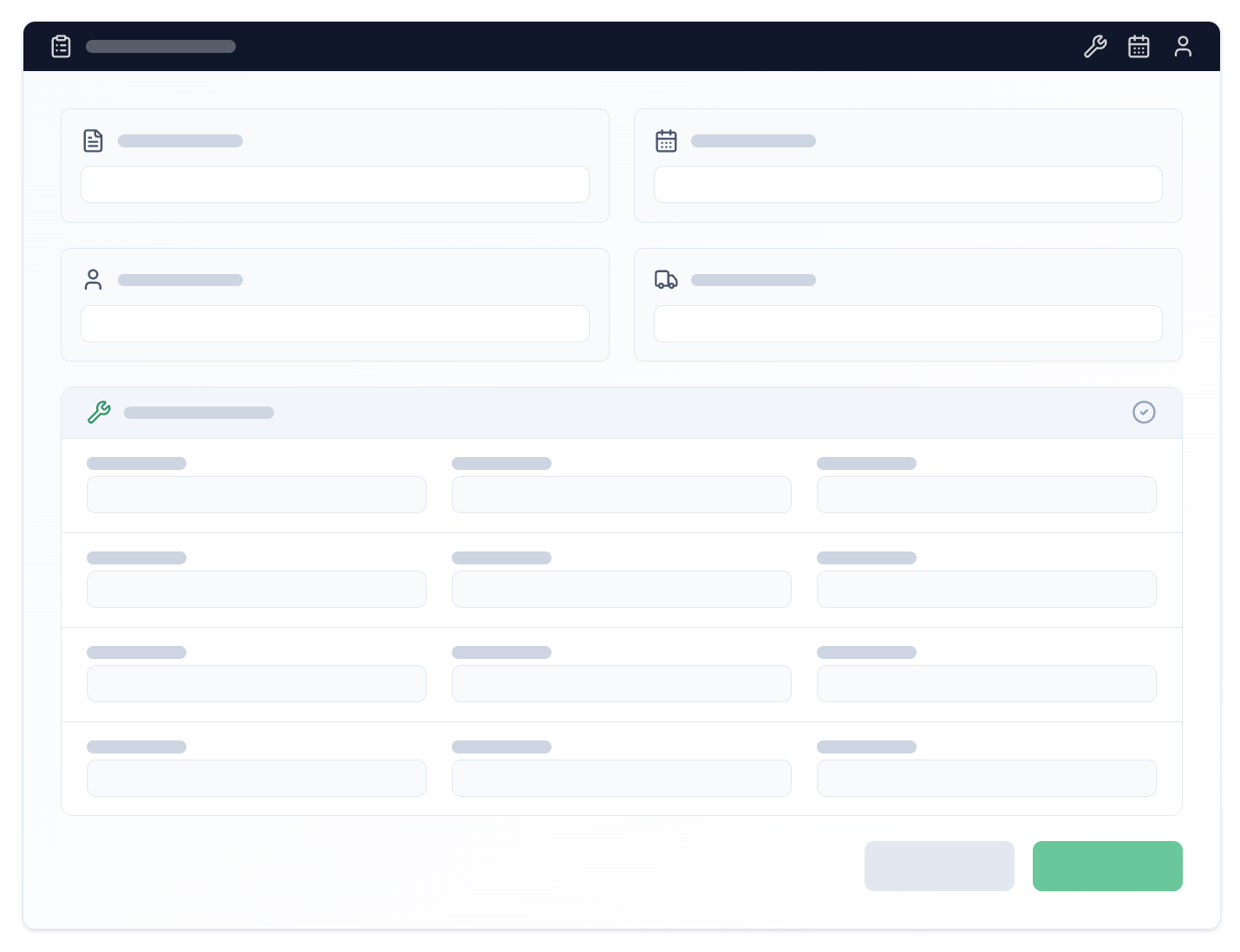 Dashboard mockup