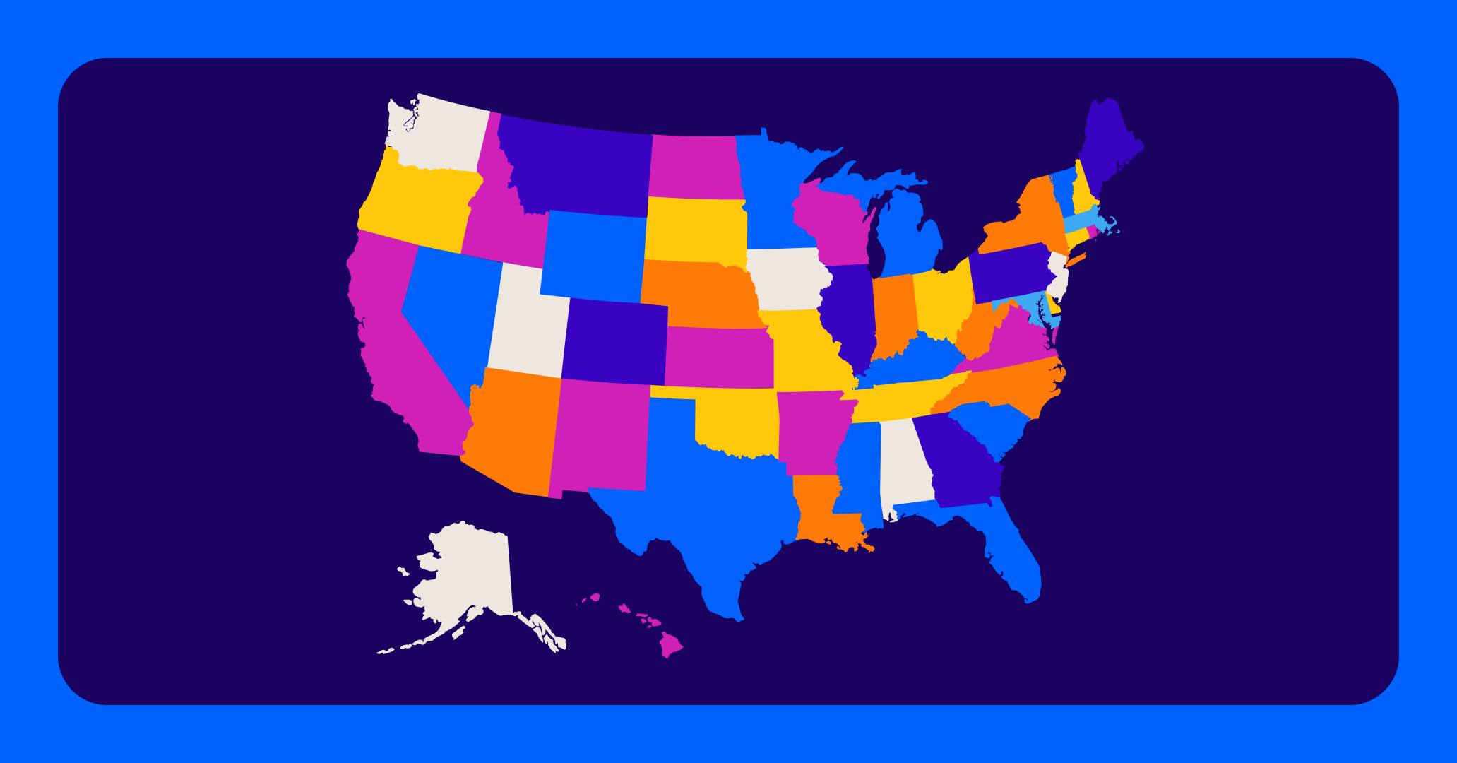 Illustrated map of the United States