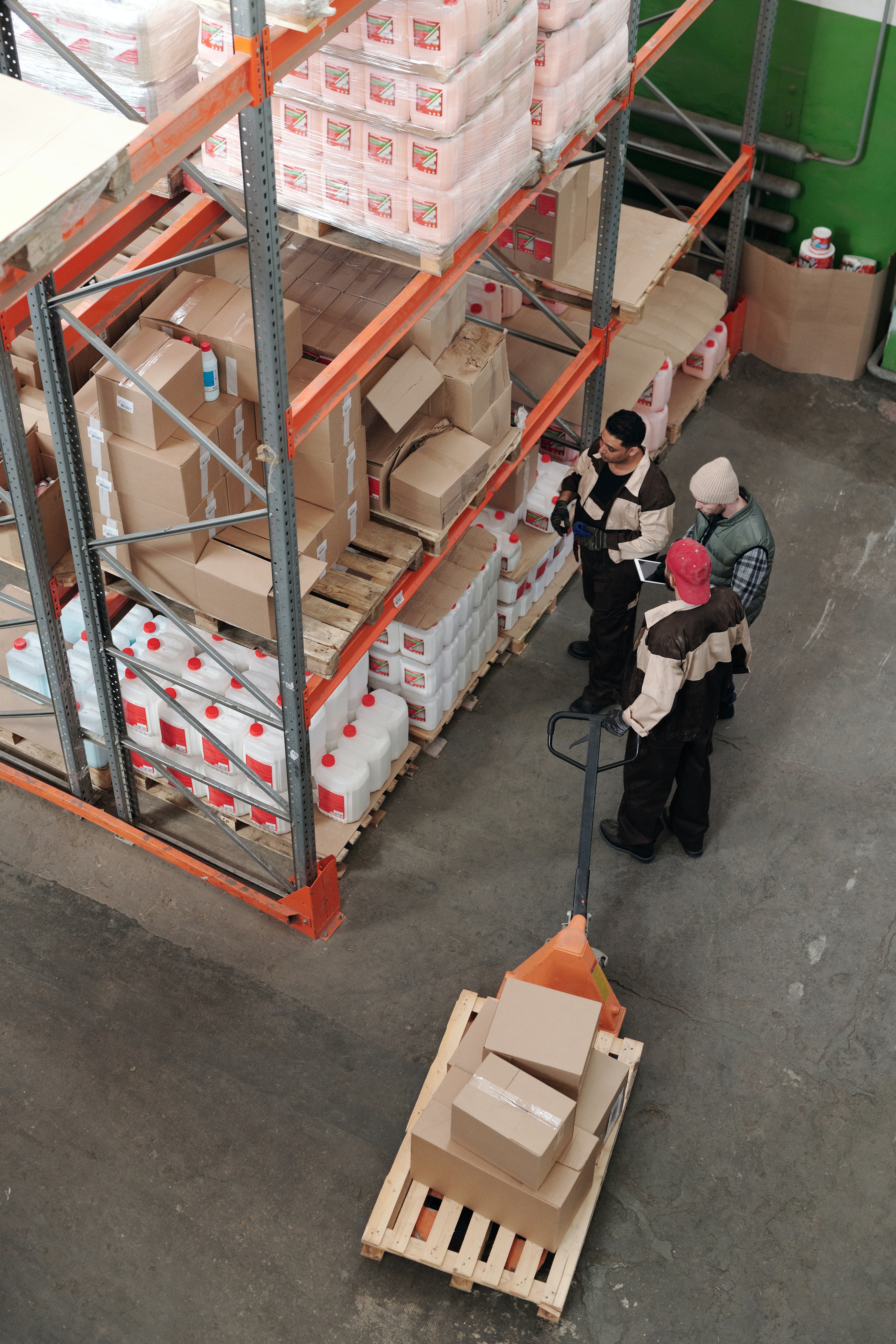 Warehouse with a couple of brown boxes