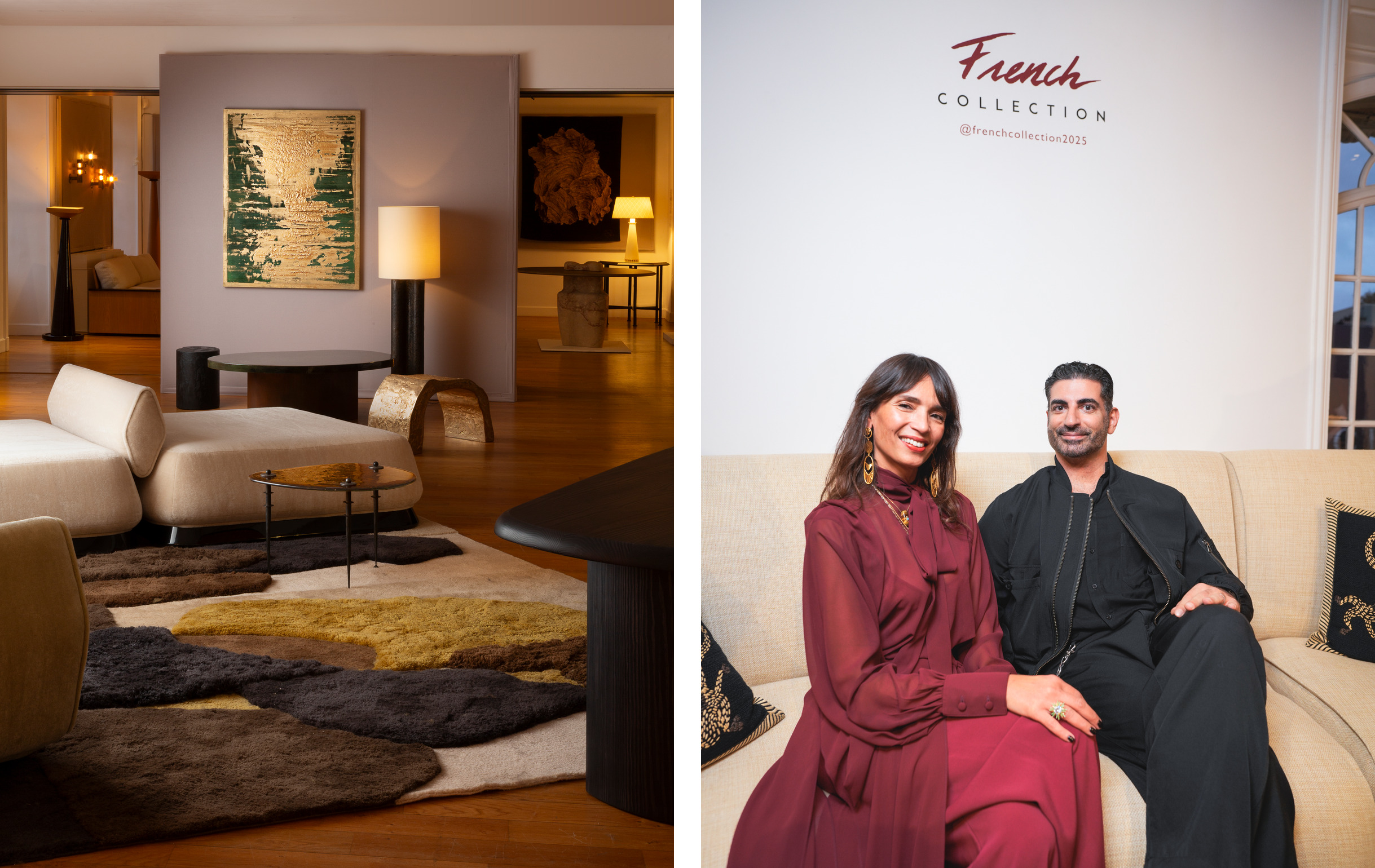 French Collection 2025 : vue d’exposition et invités au vernissage.