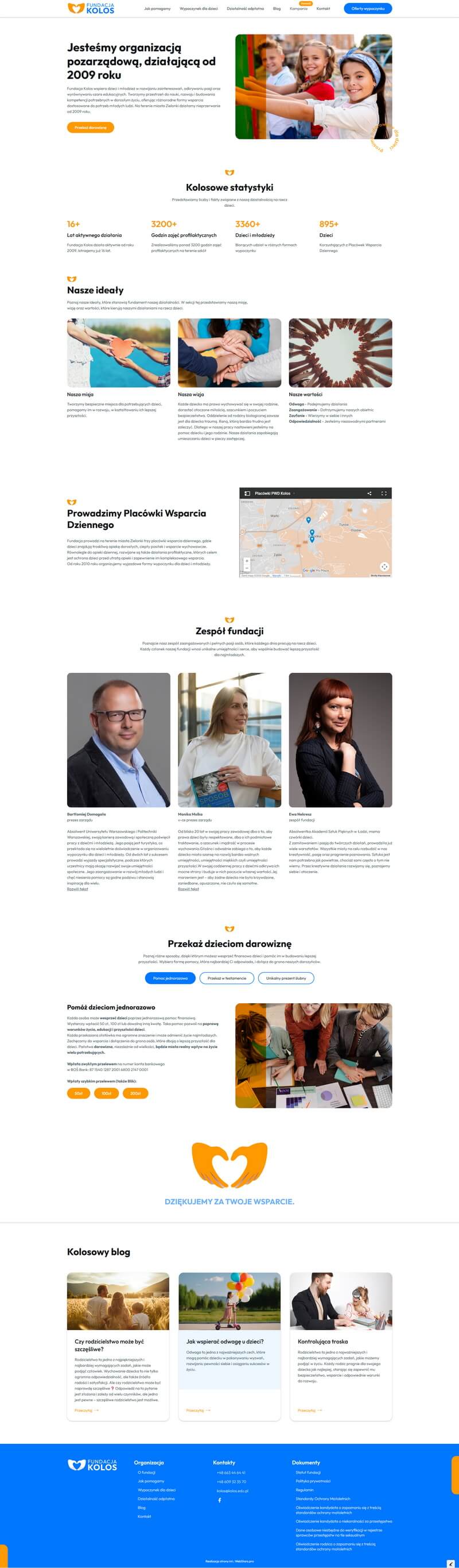 Long screenshot of website we did