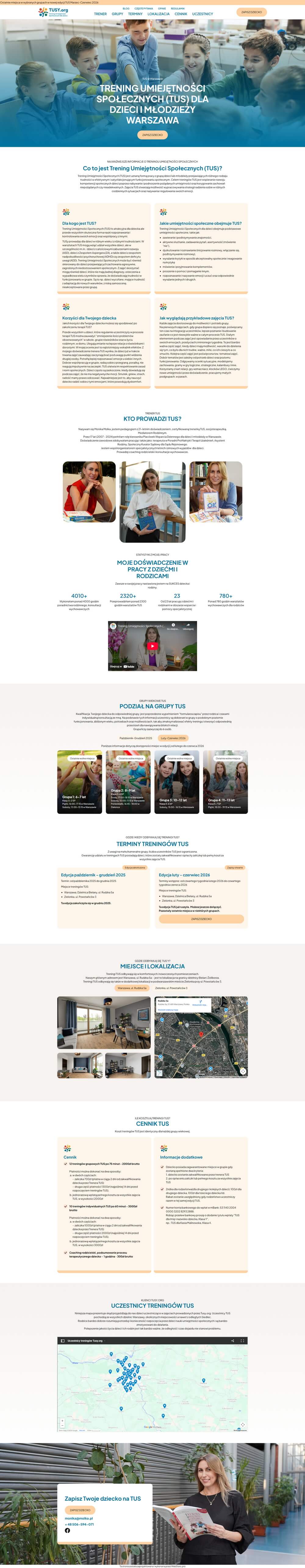 Long screenshot of website we did