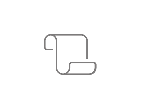 Simple gray icon of a vertically unfurled scroll on a transparent background.