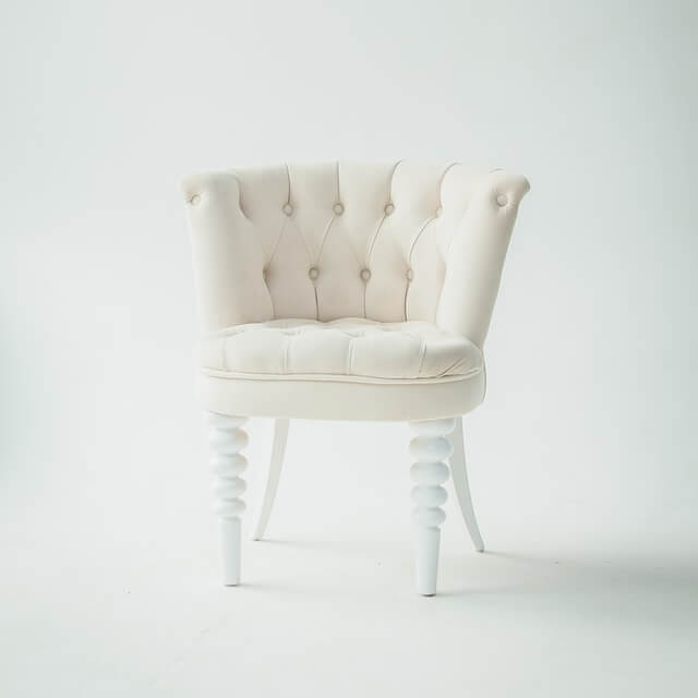 tufted white leather sofa chair