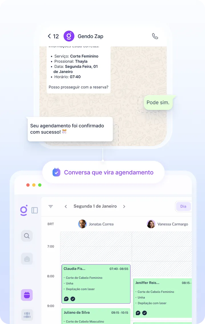 Ilustração agendamentos Gendo Zap