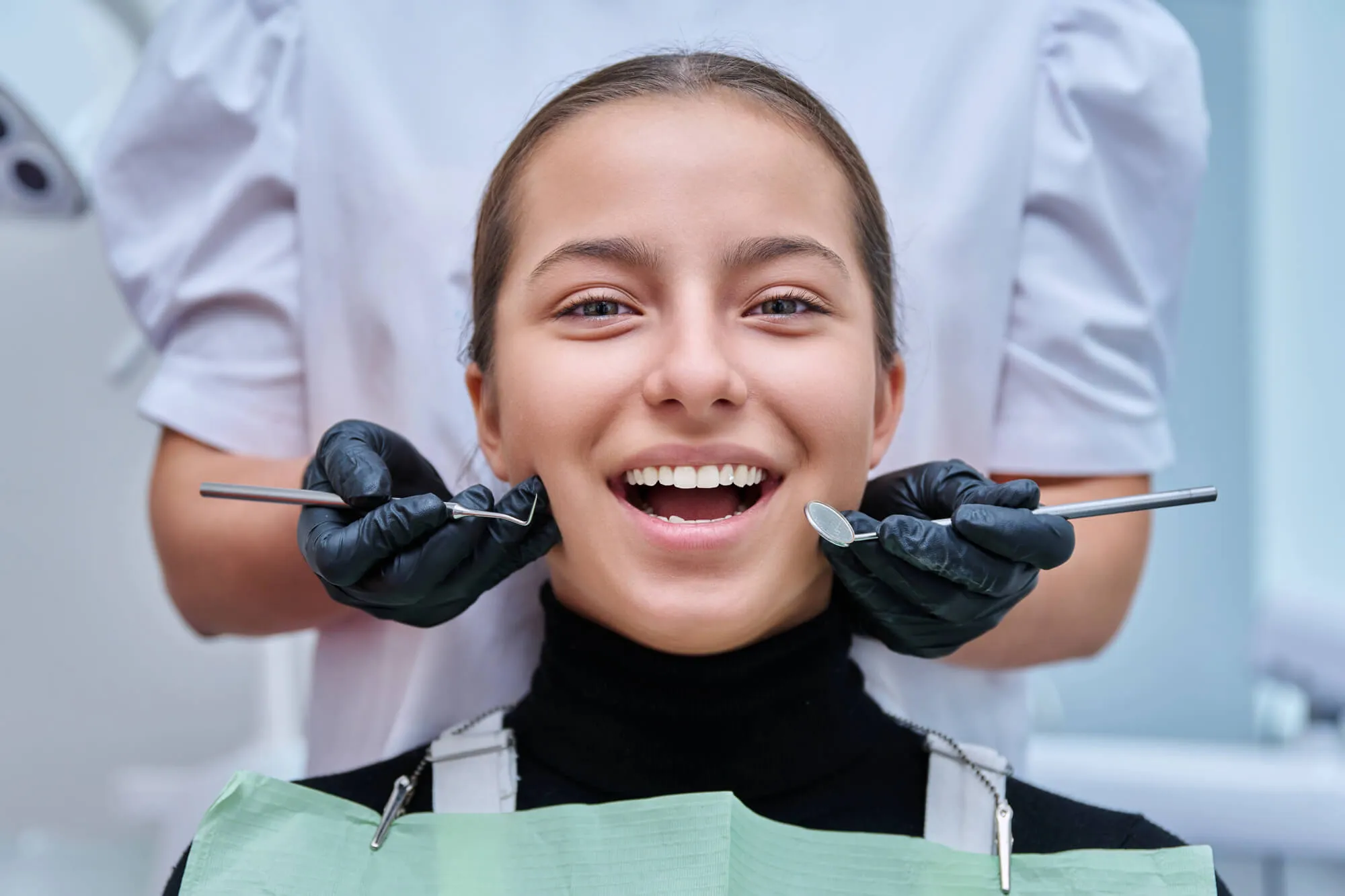teenager getting ready for her Denver teeth Whitening