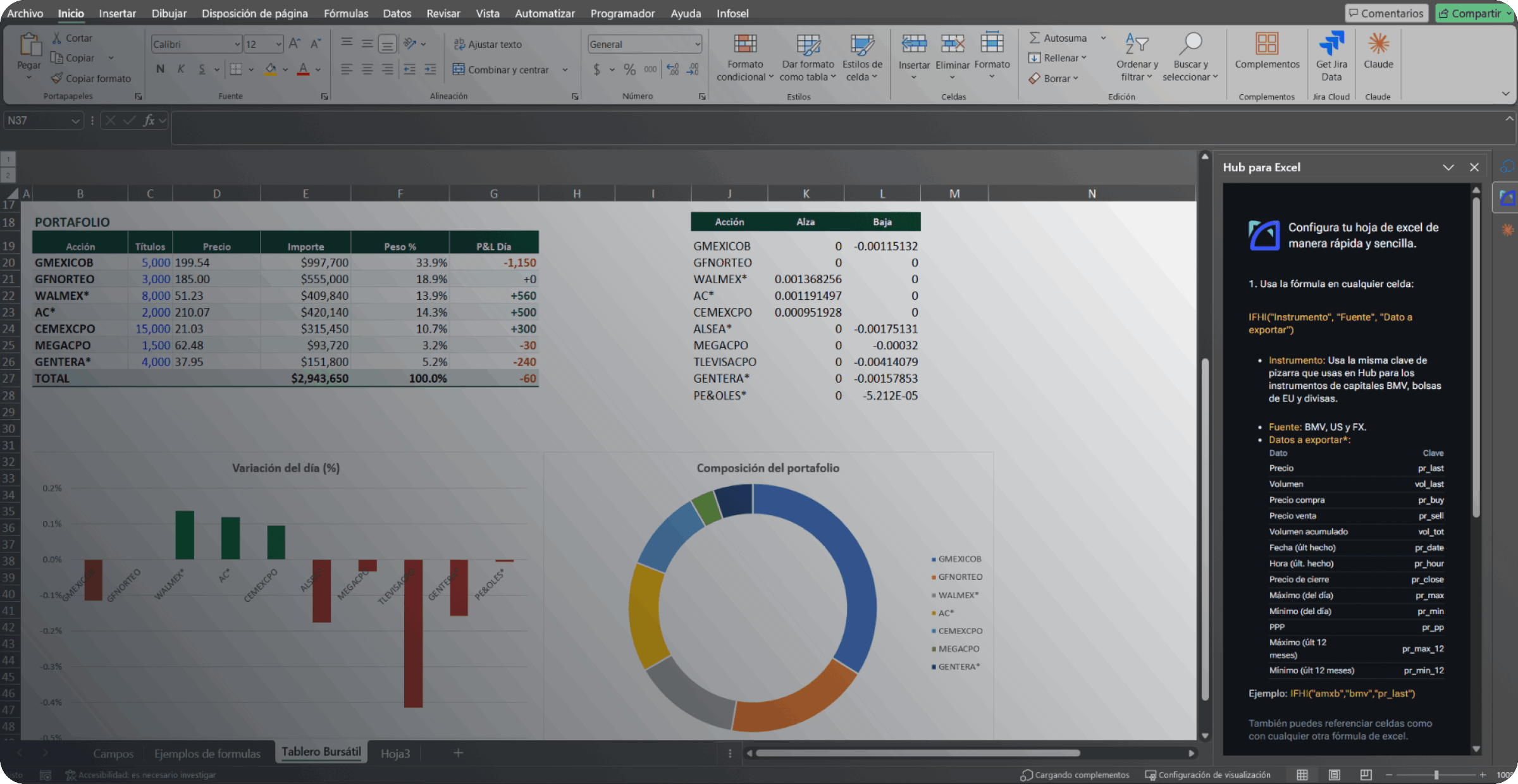 Hub para Excel