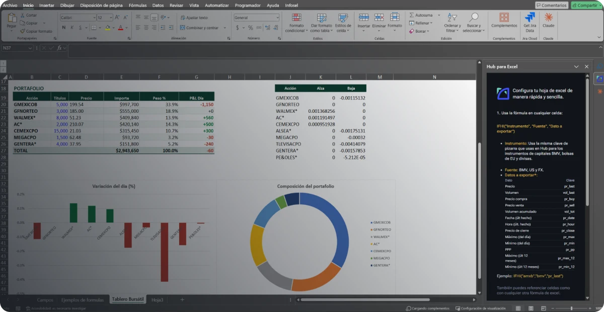 Hub para Excel