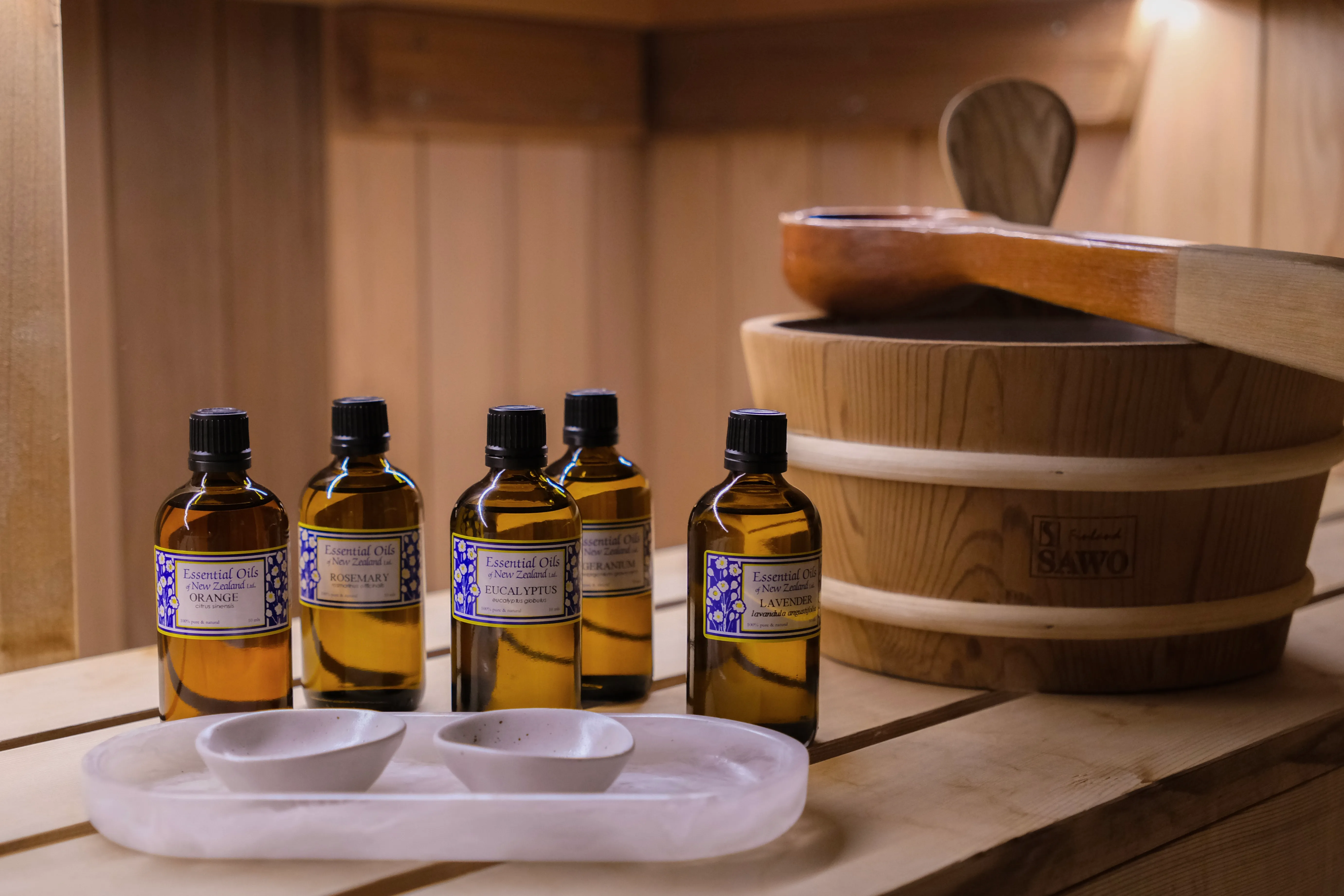 Large ice bath in Remuera by a window with a view