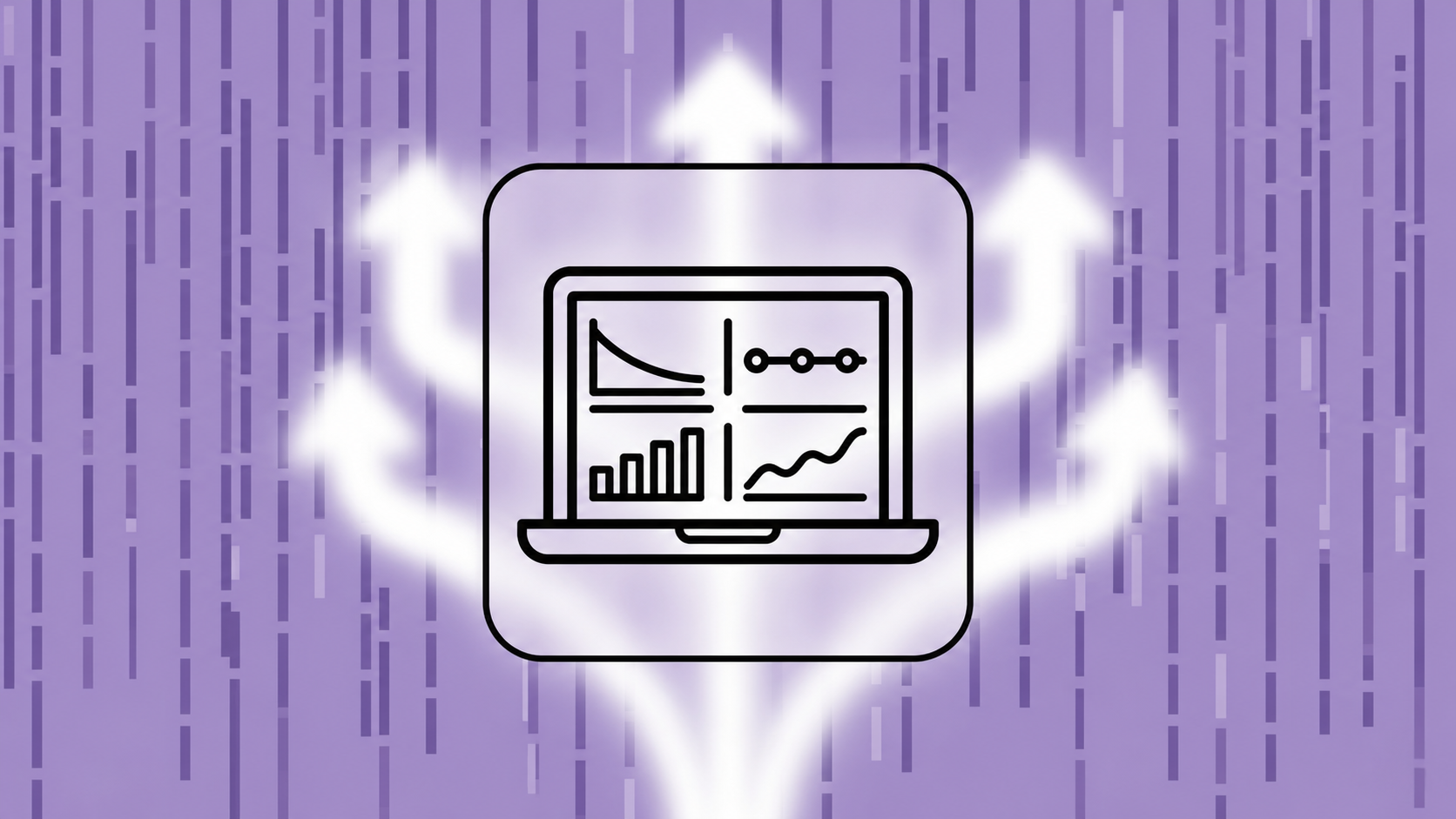 A sleek, modern startup dashboard displayed on a laptop screen showing financial charts and graphs — burn rate curves, runway timeline, MRR growth bars, and ARR trend lines — glowing in a dark-mode interface, set on a minimalist desk with soft blue ambient lighting, no text or labels visible