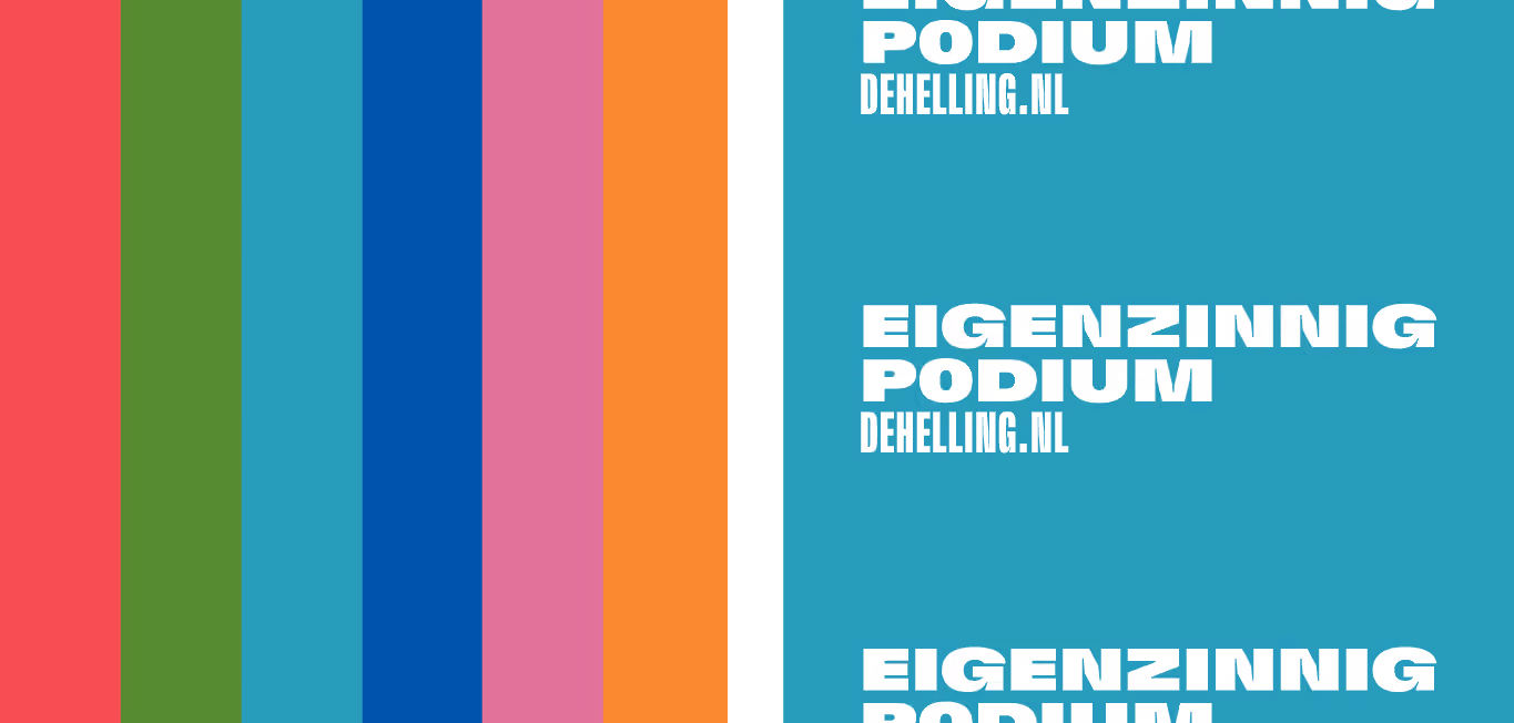 de helling, poppodium utrecht huisstijl elementen