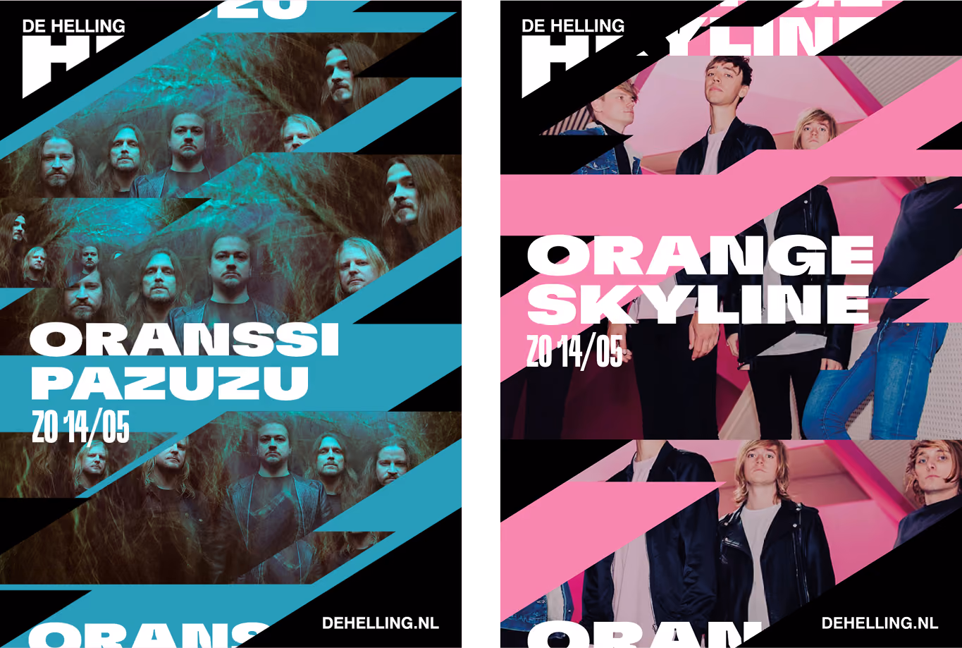 de helling, poppodium utrecht huisstijl posters