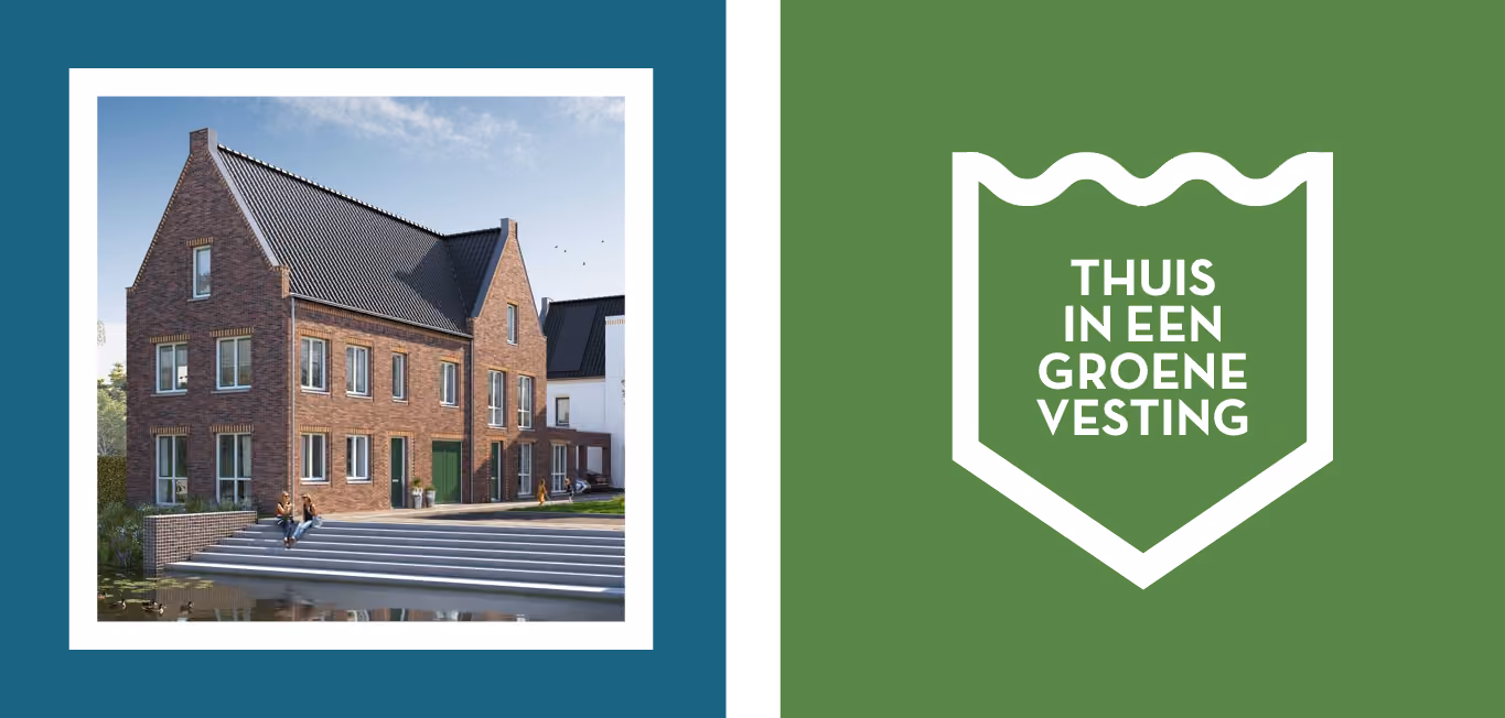 heijmans foto van woning en tekst met thuis in een groene vesting