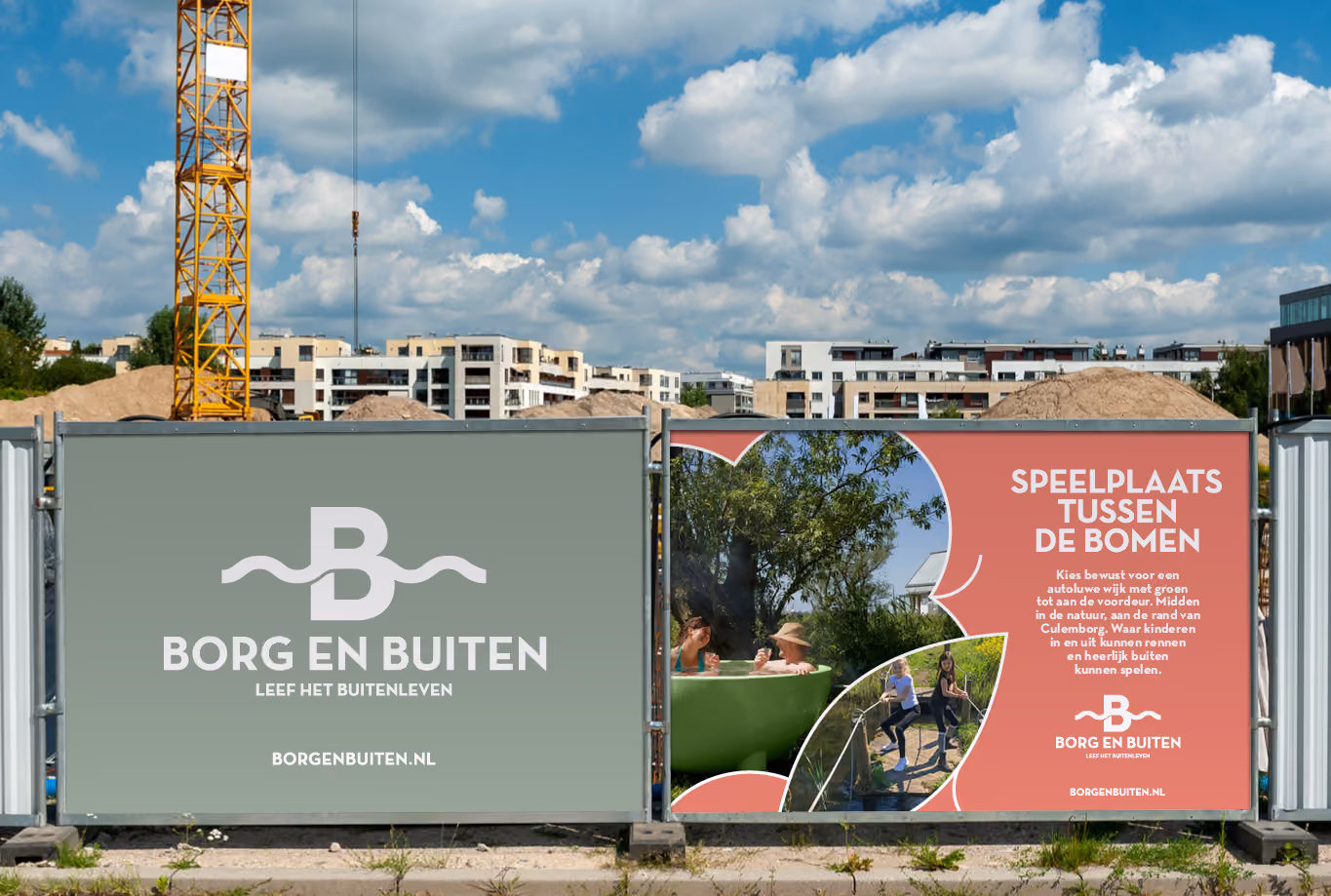 heijmans borg en buiten, bouwdoeken bij bouwplaats