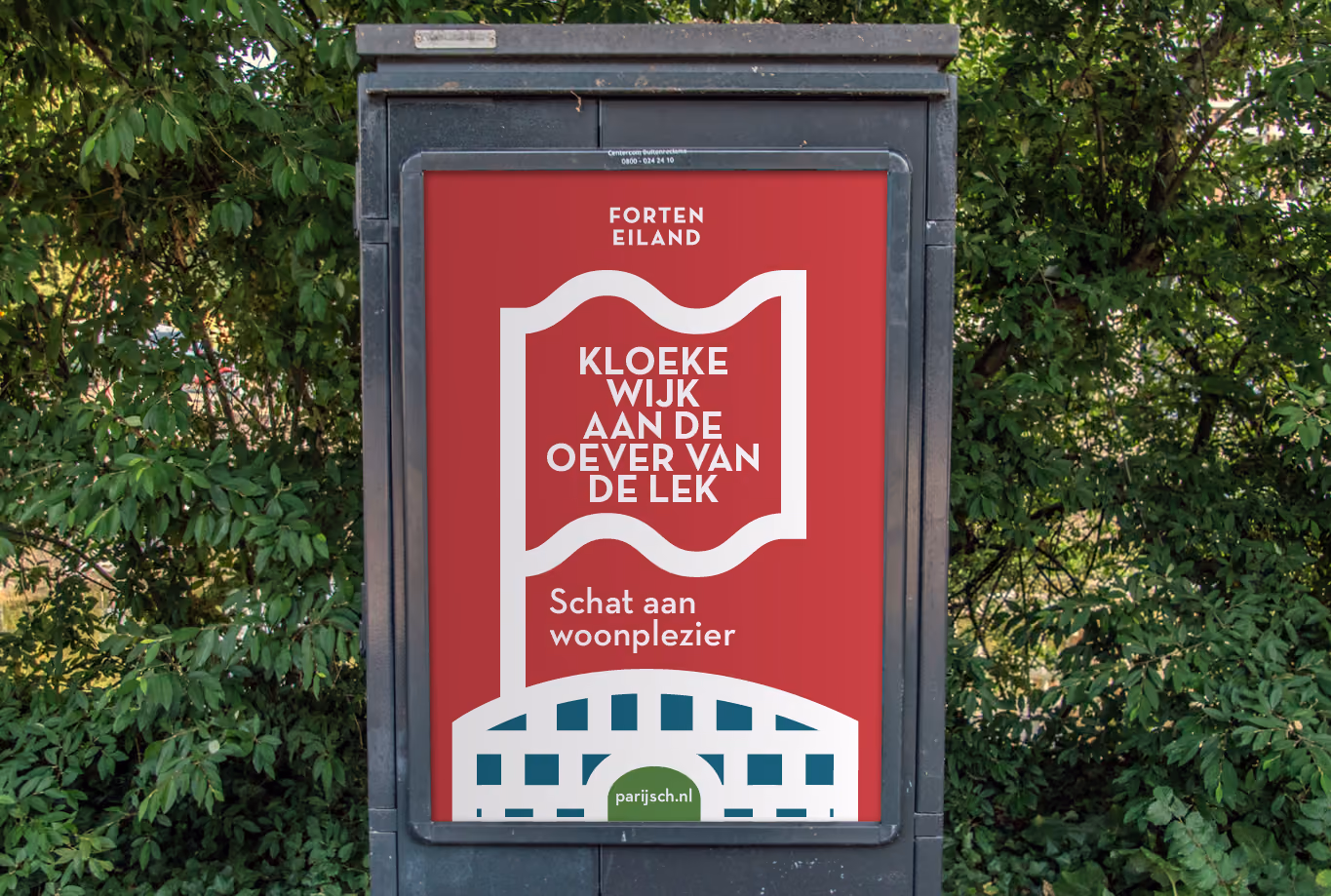 heijmans forten eiland poster in buitenruimte 