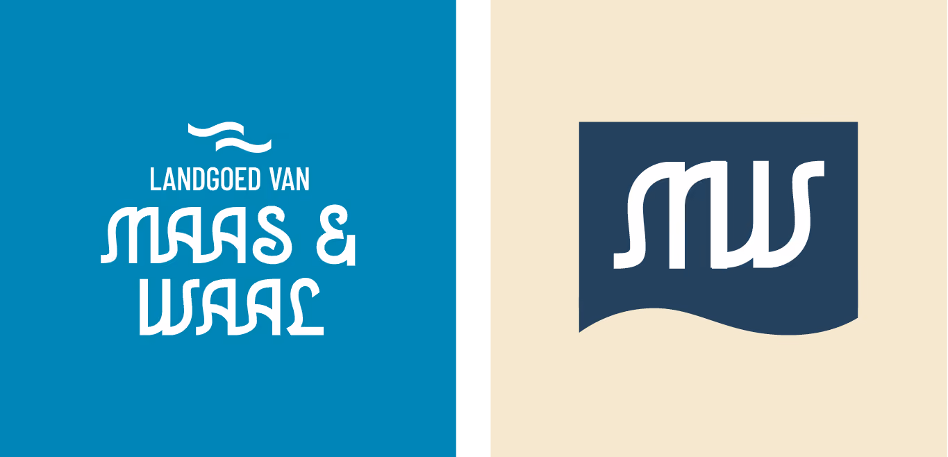 land goed van maas en waal, grafische uitingen, logo, huisstijl elementen