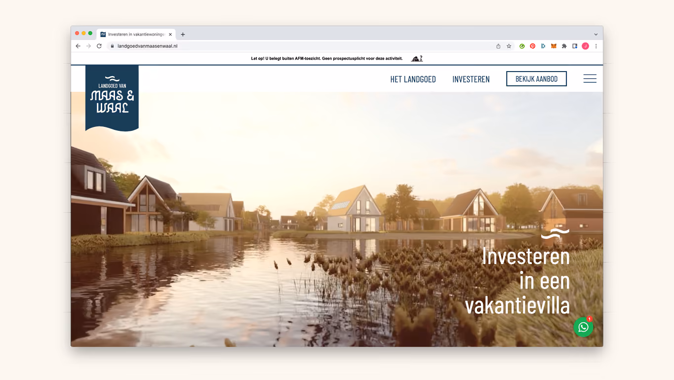 land goed van maas en waal, grafische uitingen, logo, huisstijl elementen website ontwerp