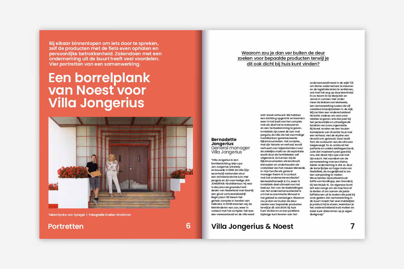 merwede transwijk en co logo, ondernemerscollectief, huisstijl, spread van het magazine