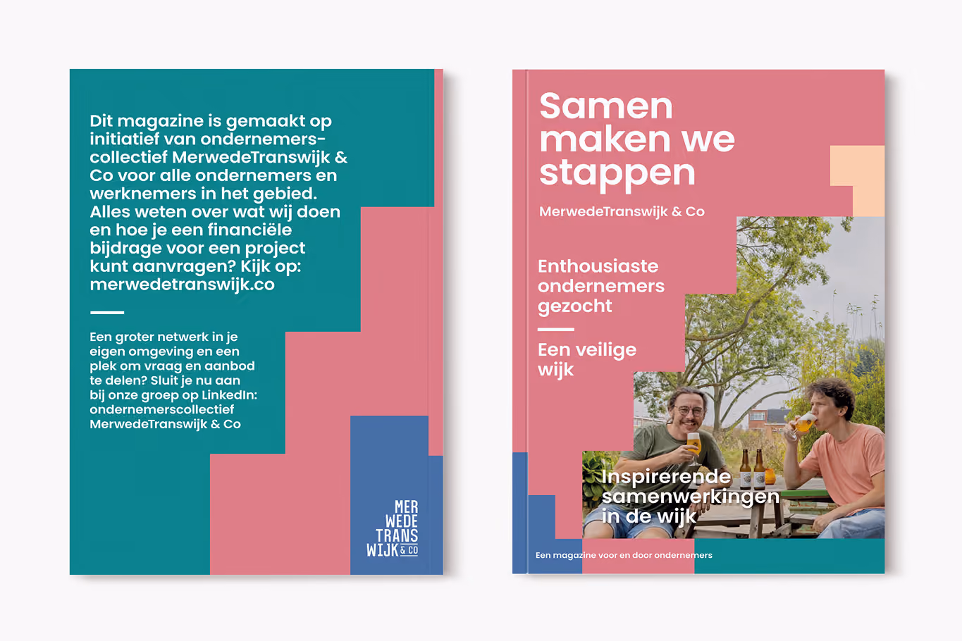 merwede transwijk en co logo, ondernemerscollectief, huisstijl elementen magazine