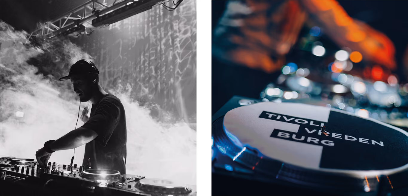 tivoli vredenburg by night, logo en fotografie dj set